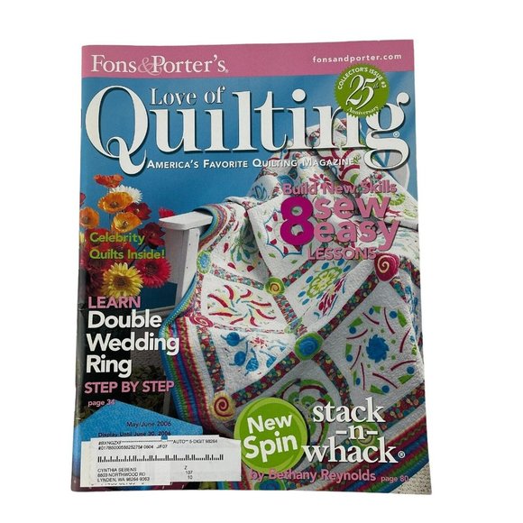Fons & Porter Love of Quilting Magazine Lot of 6 Full Year 2006 - Picture 4 of 7